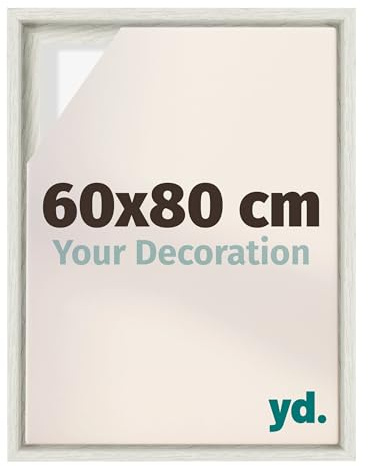 yd. Your Decoration - Cornice a cassetta per tela 60x80 - White Wash - Compatibile con telaio - MDF - Lyon