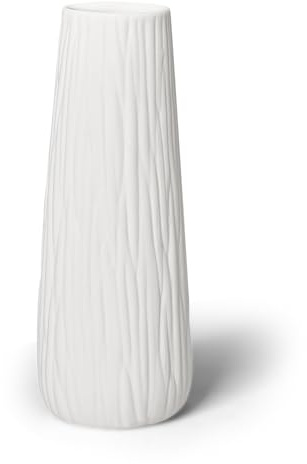 Jarrón de Cerámica Blanco, 22 cm Jarrones Decorativos Modernos para Hierba de las Pampas y Flores Secas, Nórdico Estilo Jarron Flores para Salón, Mesa y Oficina
