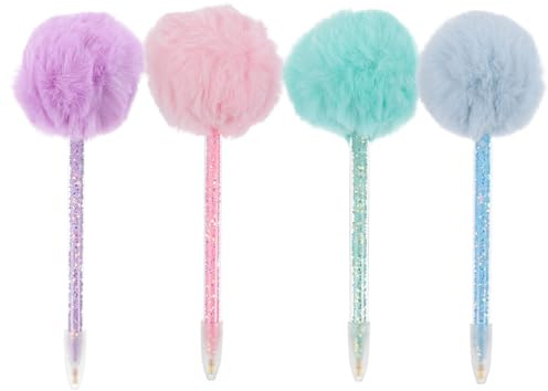 Healifty Stylo à Percer pour Peinture de Perles 4 Pcs, Stylo Point Diamant Boule Duveteuse, Outil Nail Art DIY Multicolore, Léger et Confortable pour Broderie et Peinture Diamant