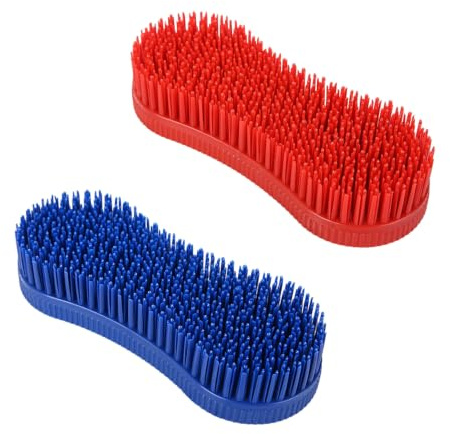 2pcs Floor Scrubbing Brush, Sturdy Cleaning Brush Easily Remove Stains | Comfortable to Hold and Use, Strong Bristles for Floor, Kitchen, Bathroom Sink, Shower and Everyday Household Cleaning
