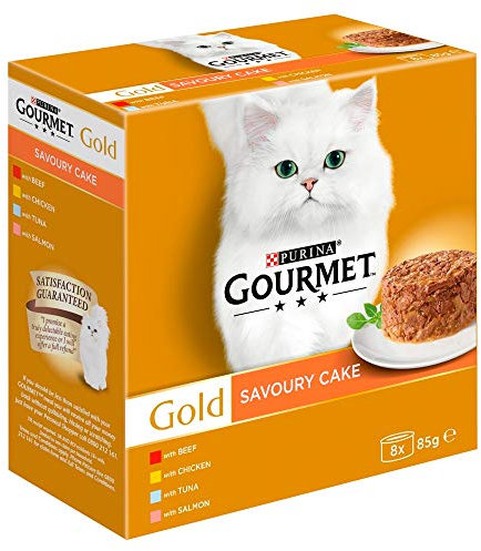 Gourmet Gold Cat Food Tins Savoury Cake Meat and Fish, 680 g