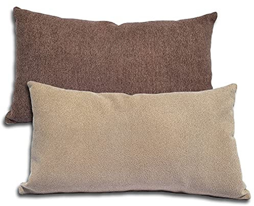 Formalind - 2er Set Sofakissen 50x30cm - 2 Sofakissen mit Füllung und Bezug. Bequeme Couchkissen mit abnehmbaren und waschbaren Bezügen. Weiche Couchkissen im 2er Set. Braun zweifarbig