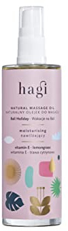 HAGI Natürliches Massageöl Bali Holiday | mit Mandelöl | Vitamin E Öl | Lemongrass Öl | Beruhigender und feuchtigkeitsspendender Körper | 100 ml