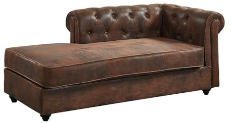 Chesterfield Recamiere Rechts - Microfaser - Vintage Leder Look - SHIREL