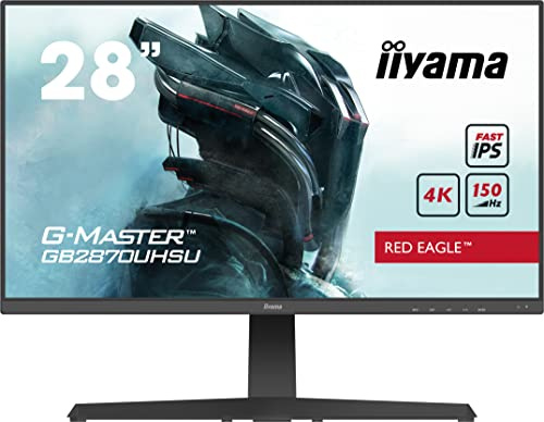 iiyama G-Master Red Eagle GB2870UHSU-B1 71cm 28 IPS LED Gaming Monitor 4K UHD HDMI DP USB3.0 1ms 150Hz FreeSync-Premium Höhenverstellung Pivot schwarz