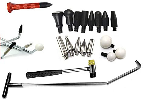 Houshan Paintless Dent Repair Rods Tools Kits with Taper Head and S-Hook for Car Auto Body Dents Hail Damage Removal Set Stainless Steel Hands Tools (P4)