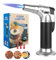 ‎CTDMJ Flambierbrenner Einstellbarer Gasfeuerzeug Nachfüllbarer Bunsenbrenner Küchenbrenner mit 3Gasdüsen-Anschlusskonverter Sturmfeuerzeug für Küche Crème Brulée Grill Löten (Butan Nicht Inbegriffen)
