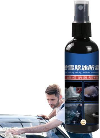 Sollee Spray dégivrant pour Voiture - Agent de Nettoyage pour enlever la Glace des vitres de 100 ML,Nécessités de Conduite hivernale pour Le Tuyau d'échappement, Les phares, Les rétroviseurs et Le
