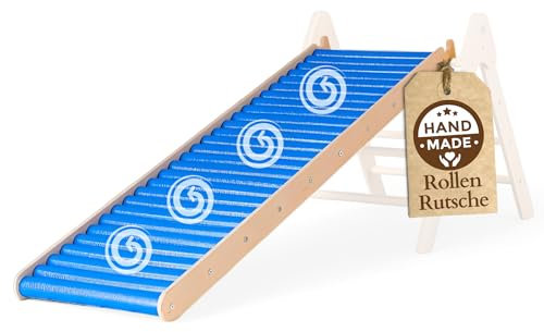 WoodsCraft - Indoor Rutsche für Kletterdreieck & Sprossenwand Kinderzimmer | Kinderrutsche-Rollenrutsche: viele Sinneserfahrungen | Kinder & Baby Rutsche