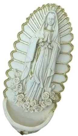 Detailed Resins Holy Water Font Hanging Statue Holy Pool Pendant Hanging Catholic Ornament For Home Entrance Decoration