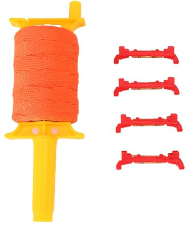 TOPINCN Mason Line med Handtag, 540 FT Höghållfast Flätad Nylon Mason String med 4 Inbyggda Nivåer, String Level Line Kit för Trädgårdsarbete Murverk Crafting Work