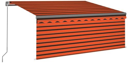 Favemtsl Tenda da sole retrattile manuale con braccio articolato, 3,5 x 2,5 m, tenda da terrazza per esterni, tenda da sole, telaio in alluminio, funzionamento a manovella, tessuto per tenda