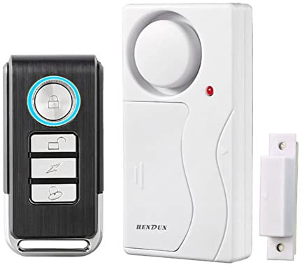 Hendun Kabelloser Tür-Alarm mit Fernbedienung, Diebstahlschutz-Fensteralarm, Kontaktsensoralarm, Innenpool Tür-Alarm, Einstiegsglocke