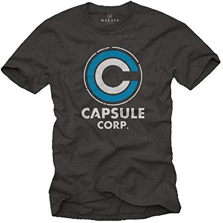 Makaya Tee Shirt Geek - Capsule Dragon Corp Idee Cadeau Vetemant Homme Son Goku Ball Gris Taille XL