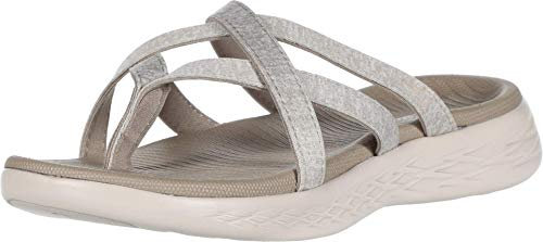 Skechers Damen ON-The-GO 600 Dainty Sandale, Taupe Textile, 38 EU