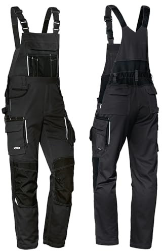 Uvex Tune-Up Pantalones de Trabajo Largos para Hombres - Petos con Cintura elástica y Bolsillos en la Rodilla - Negro - 48