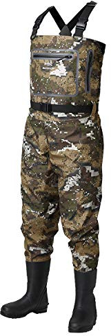 BASSDASH Breathable Ultra Lightweight Veil Camo Chest Stocking Foot Fishing Hunting Waders for Men