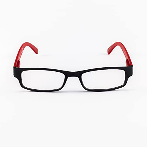 Contacta, One, Occhiali da Lettura per Presbiopia per Uomo e Donna, Occhiali Pratici e Funzionali, Montatura Bicolore, Colore Rosso, Diottrie +1,00, Confezione con Astuccio Trasparente, 21g