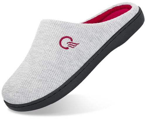 Mishansha Chaussons Maison Femme Hiver Mousse à Mémoire Deux Tons Chaude Ultra-léger Antidérapant Pantoufles l'intérieur et à l'exterieur Gris 38/39