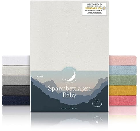 Laleni Jersey Spannbettlaken 40x90 cm Babybett 2er Set - OEKO-TEX zertifiziertes Kinderwagen Spannbettlaken Stubenwagen Bezug 100% Baumwolle - Spannbettlaken Kinderwagen - Baby Bettwäsche in Elfenbein