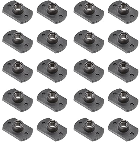 Be In Your Mind Lot de 20 écrous de soudage M6 à base de Tab UNC en acier carbone pour machine à coudre en forme de T 2 projections pour meubles, véhicules, roulettes et machines industrielles