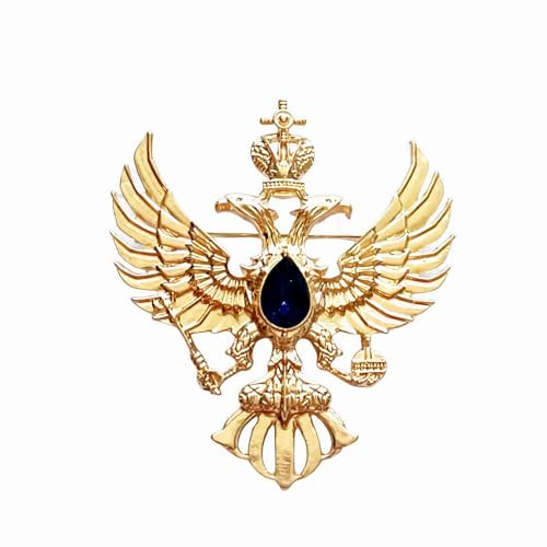 Broche de águila de dos cabezas Alas de cristal Corona Pin de solapa Collar de moda Broche Insignia vintage Abrigo Traje Falda Tachuelas Accesorios para hombres Adolescentes Mujeres
