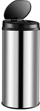 Monzana® Smart Sensor Kitchen Waste Bin 40 Litre | Automatic Motion Sensor | Soft Close Lid | With Waterproof LED Display & Hygienic Contactless Movement Detector | Silver