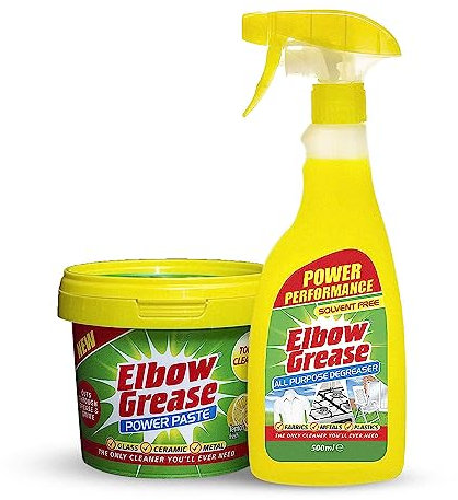 Pâte de graisse pour coude 500 g et spray dégraissant tout usage 500 ml pour cuisine/sol/carrelage/mur/salle de bain/vitre/tapis