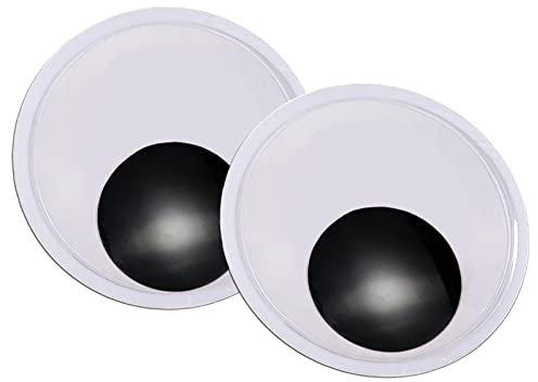 TOAOB 2 Stück Selbstklebend Wackelaugen Groß 180mm Runde Wiggle Googly Augen Kunststoff Puppe Augen Kulleraugen Selbstklebend Aufkleber für DIY Handwerk