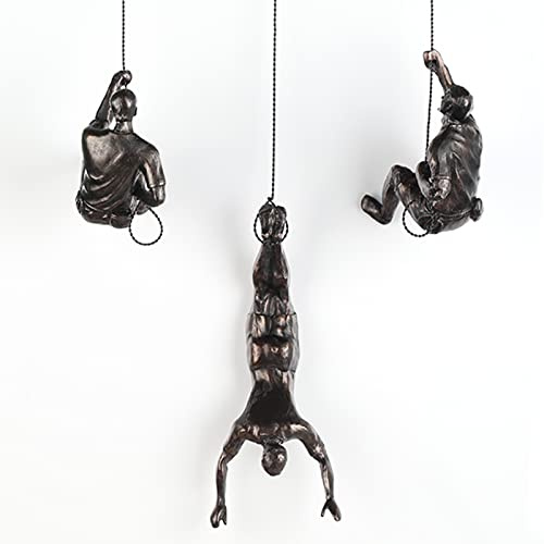 XYQXYQ Large Set of 3 Climbing Men Wall Art Decor Sculpture,Nordic Modern Simplicity Decorative Wall Art, Climbing Man Sculptures,Home & Office Climber Gifts