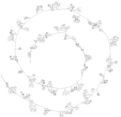 0cm Haardraht Hochzeit Haarschmuck, Braut blumen Damen Tiara, Strass Stirnband Diadem, Perle und Kristall Perlen Brautschmuck Haarschmuck Vine Hochzeit Head Stück für Frauen und Mädchen