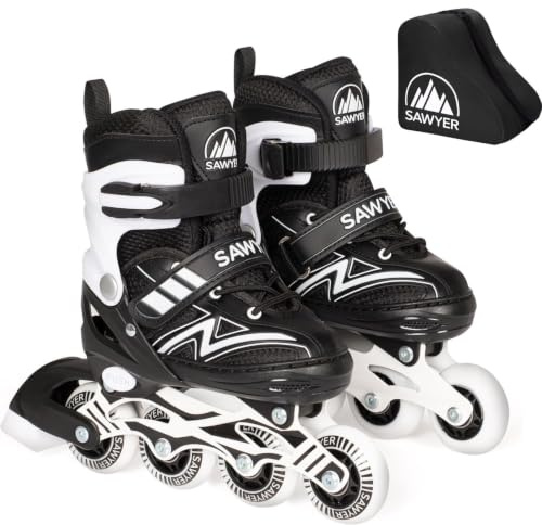 Sawyer Bikes - Patines en Línea Ajustables - Tallas 27 a 38 (Negro, M (31-34))