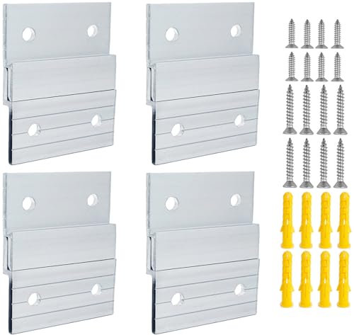 Ayiciel Z-Klemmen Zum Aufhängen, Hochbelastbares Französischen Schienen Bilderaufhänger Ineinandergreifende Fotorahmenhaken Aufhängungssystem Spiegel Aufhänger Wandhalterung (5cm, 4Paar)