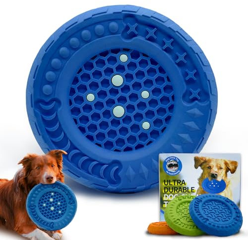 AHYDFSR Hundespielzeug, Kauspielzeug Hund Fast Unzerstörbar, Große Hunde Naturkautschuk Kauspielzeug, Interaktives kauknochen Hunde Spielzeug, Für Große Mittelgroße Hunde und Welpen, Blau