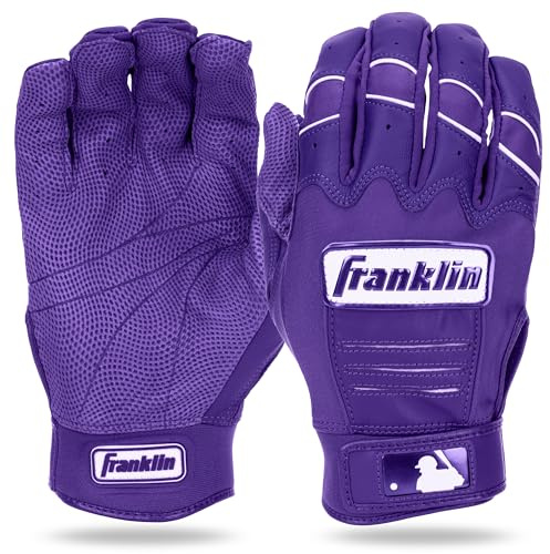 Franklin Sports MLB Baseball Batting Gloves - CFX Pro Adult + Youth - Baseball + Softball Purple, Adult Large