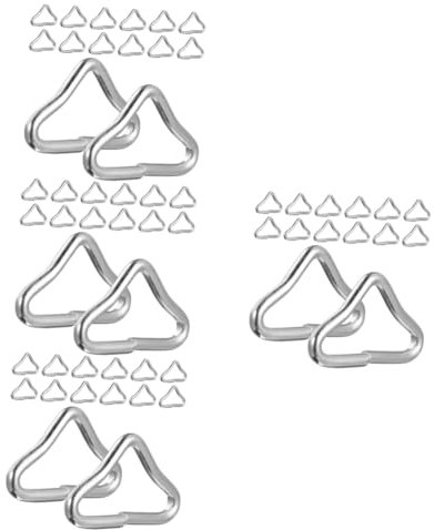 Toddmomy 100pcs Trampoline Replacement Poles Triangle Buckles Bungee Bed Triangle Ring for Anchor Portable Trampoline Accessories