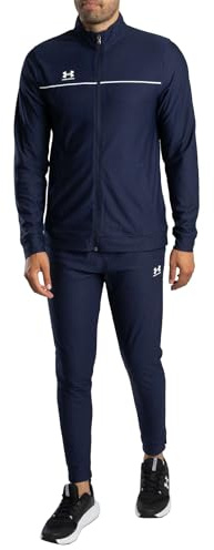 Under Armour Ensemble de survêtement Challenger Hommes, survêtement homme léger et respirant, ensemble de sport avec veste et pantalon, Midnight Navy/White, L, Midnight Navy/White, SM