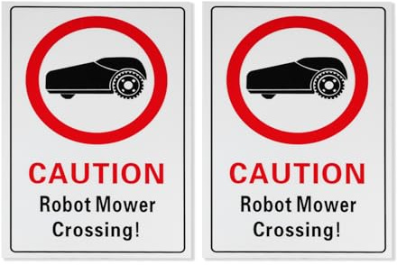 SG Store Lot de 2 panneaux d'avertissement pour robot tondeuse à gazon 300 x 200 mm en aluminium composite résistant aux intempéries Impression numérique Idéal pour l'intérieur et l'extérieur