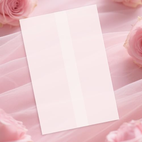 Pack of 60 Pre-Folded Vellum Jackets for Invitations 4x6 inches, 4x6 Translucent Hazel Paper Jackets, 100gsm Wedding Invitation Wraps, Envelope Liners for