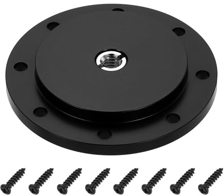 PATIKIL 1 cm gängstativ adapterhållare 50 mm dia, aluminiumlegering fläns väggmontering stativmonteringsplatta med 0,2 cm adapterskruvar för bildskärmsljus blixt DSLR-kamera