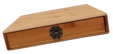 Tofficu Scatola per Tè in Bamboo con Cassetto Estraibile e Anello di Trazione Organizer per Foglie di Tè Conservazione Salvaspazio e Resistente per Tisana e Caffè Design Elegante