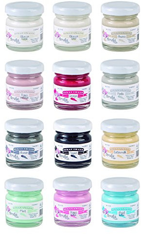 Amelie Prager Kit3001 - Pack de 12 botes de colores básicos para pintura a la tiza