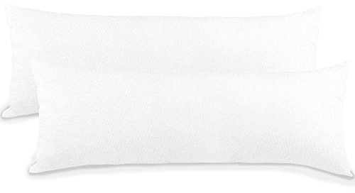 CelinaTex BeBasic Kissenbezug Doppelpack 40 x 120 cm weiß Mikrofaser Seitenschläferkissen Bezug Jersey