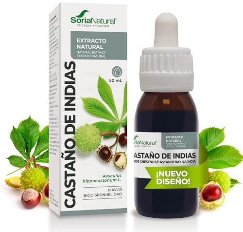 Soria Natural Hästkastanj extrakt – stöd för cirkulation och trötta ben, tyngd – rent och naturligt extrakt, flaska med 50 ml
