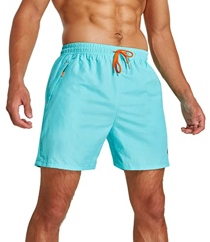 JustSun Badshorts herr badbyxor simning shorts med nät snabbtorkande boardshorts