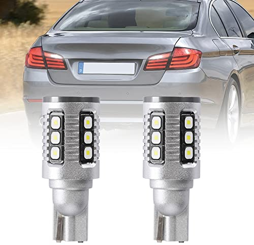 NSLUMO Bombillas de luz de marcha atrás W16W T15 Bombilla LED para BM.W 5 Series E60 E61 F10 F11 F07 E82 E88 W16W 921 Luz de respaldo LED 2x Bombillas de luz de marcha atrás Bimmer blancas