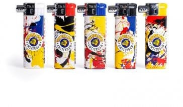 Set 5 Accendini elettronico pipa originale THE BULLDOG AMSTERDAM con beccuccio laterale SPLASH