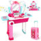 Toys for 3 Year Old Girls, Role Play Kids Dressing Table, Pretend Makeup Toy Set Beauty Princess Dressing Table and Suitcase 2 in 1 Gift for Kids Girls Boys Children