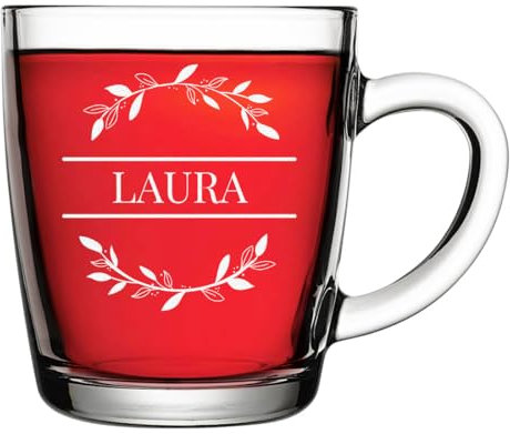 polar-effekt Glas Teetasse 340 ml mit personalisierter Gravur - Kaffeeglas mit Namen - hält Getränke lange warm - robust und widerstandsfähig