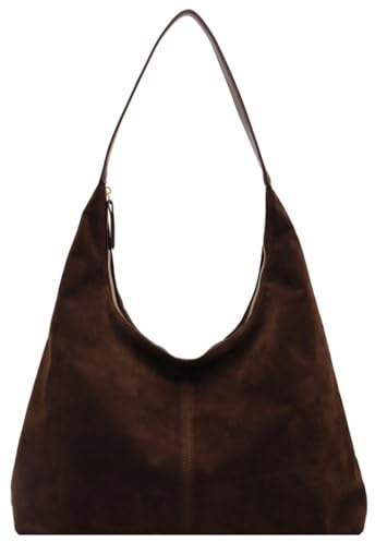 Slouchy Suede Tote Bag Shoulder Bags For Women Underarm Bag Women’s Work Purses Crescent Bag Suede Handbag Travel Winter Fall